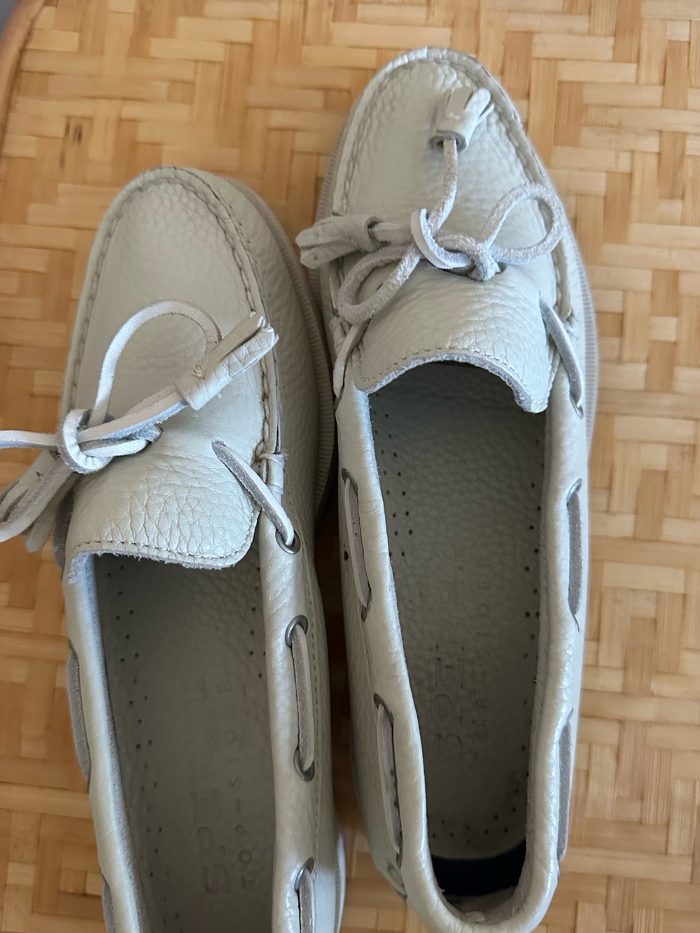 Womens White Classic Sperry Topsiders Boat Shoes 2 Eye Style 8 M